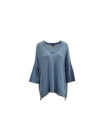 Vince. Vince Oversized Sweater in Light Blue Cashmere (view 1)