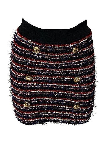 Balmain Balmain Tweed Pencil Skirt in Multicolor Polyamide (view 1)
