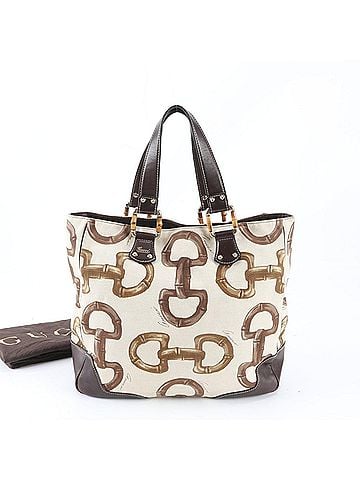 Gucci Gucci Bamboo Horsebit Pattern 154375 Leather Tote Bag Handbag Shoulder for Women (view 1)