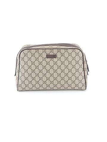 Gucci Gucci GG Supreme 130651 Leather Second Bag Clutch Handbag Pouch Brown Men's (view 1)