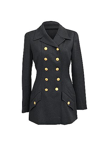 Chanel Chanel Boutique Double-Breasted Peacoat in Black Wool (view 1)