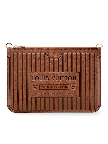 Louis Vuitton Louis Vuitton Monogram Neverfull Inside Out MM Handbag with Accessory Pouch, M12061, Brown Leather, Women's LOUIS VUITTON (view 1)