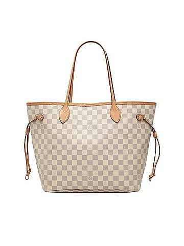 Louis Vuitton Louis Vuitton Damier Azur Neverfull MM Tote Bag Handbag N40603 Rose Ballerine Ivory Leather Women's LOUIS VUITTON (view 1)