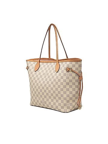 Louis Vuitton Louis Vuitton Damier Azur Neverfull MM Tote Bag Handbag N40603 Rose Ballerine Ivory Leather Women's LOUIS VUITTON (view 2)
