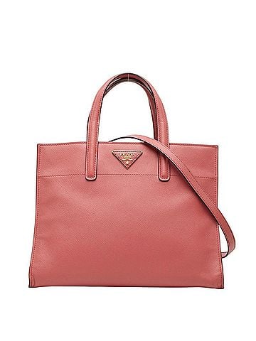 Prada Prada Triangle Logo Plate Handbag Shoulder Bag BN2606 Pink Saffiano Leather Women's PRADA (view 1)
