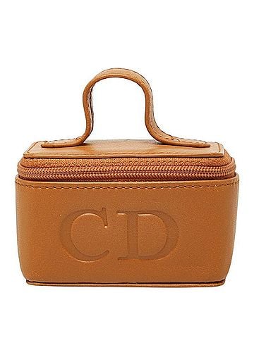 Christian Dior Christian Dior Dior CD Logo Handbag Pouch Vanity Case Brown Leather Women's (view 1)