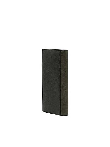 Prada Prada Logo Long Wallet 2MV836 Black Green Saffiano Leather Women's PRADA (view 2)