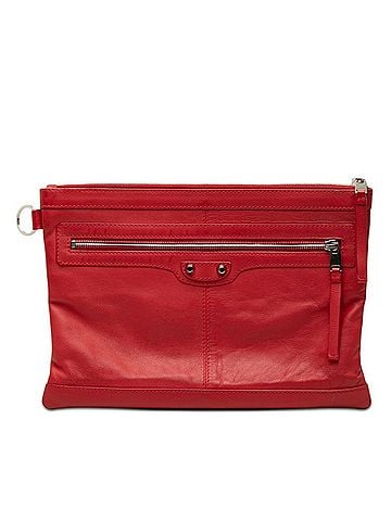 Balenciaga Balenciaga Classic Clip M Clutch Bag, Second 273022, Red Leather, Women's, BALENCIAGA (view 1)