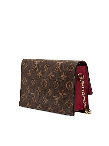 Louis Vuitton Louis Vuitton Monogram Portefeuille Floral Chain Wallet Shoulder Bag M69578 Fuchsia Brown Leather Women's LOUIS VUITTON (view 2)