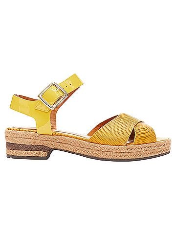 Fendi Fendi embossed leather cross strap patent ankle strap jute sandal (view 1)