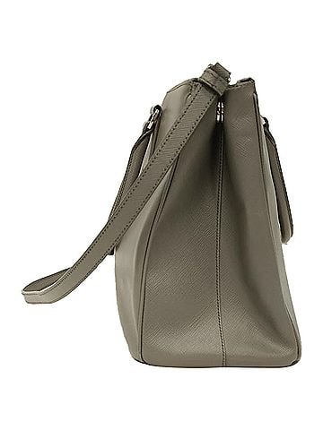 Prada Prada Medium Galleria Double Zip Tote Bag in  Grey Saffiano Leather  (view 2)