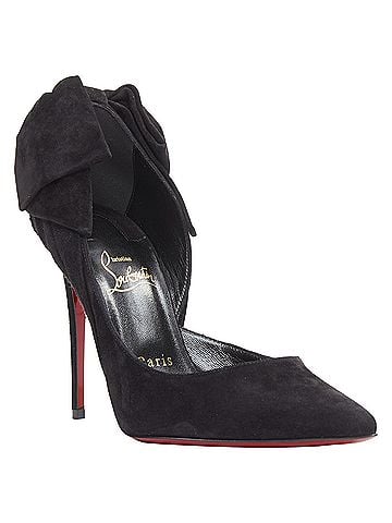 Christian Louboutin Christian Louboutin Rabakate 100 Veau Velours black suede bow stiletto pump EU37 (view 2)