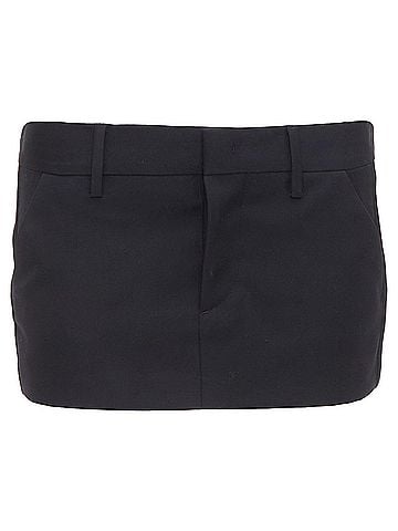 Dsquared2 DSQUARED2 black virgin wool logo super micro mini skirt IT36 XXS (view 1)