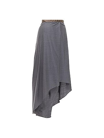 Brunello Cucinelli BRUNELLO CUCINELLI grey virgin wool drape high low skirt IT36 XXS (view 1)