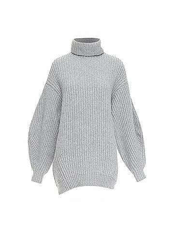 Acne ACNE STUDIOS 2016 Isa grey wool chunky turtleneck ribbed sweater XS (view 1)