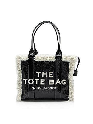 Marc Jacobs Marc Jacobs Crinkled Leather Faux Shearling The Tote Large Bag (view 1)