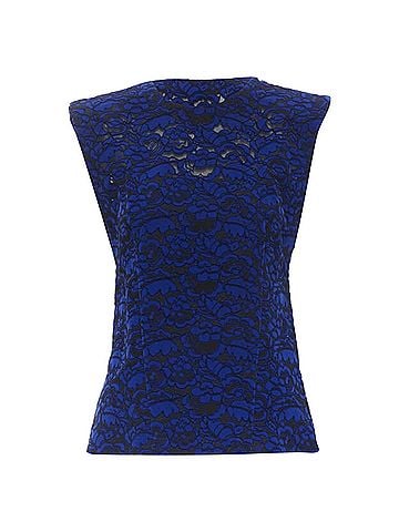 Louis Vuitton LOUIS VUITTON 2017 Runway cobalt blue floral velvet effect lace vest FR36 XS (view 1)