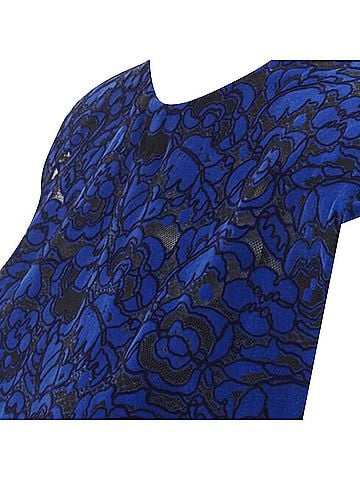 Louis Vuitton LOUIS VUITTON 2017 Runway cobalt blue floral velvet effect lace vest FR36 XS (view 2)