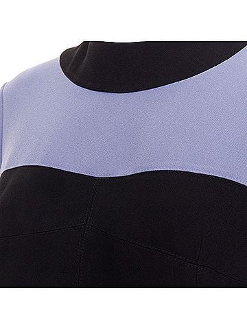 MARNI MARNI purple green black colorblocked fit flare long sleeve mini dress IT42 M (view 2)
