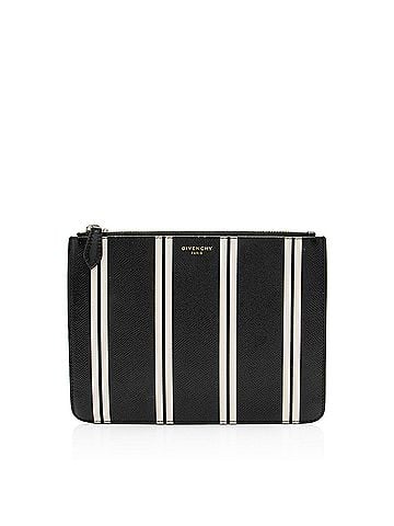 Givenchy Givenchy Calfskin Striped Zip Pouch (view 1)