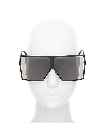 Saint Laurent Saint Laurent SL182 Betty black matte surface rectangular shield sunglasses (view 1)