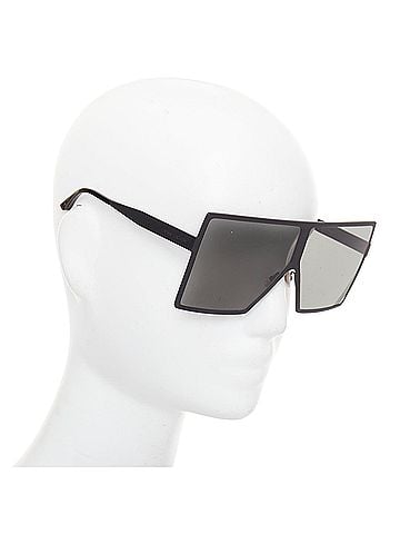 Saint Laurent Saint Laurent SL182 Betty black matte surface rectangular shield sunglasses (view 2)