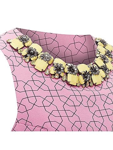 MARNI MARNI pink virgin wool yellow embellished jewel collar vest IT40 S (view 2)