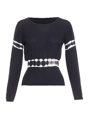 Miu Miu MIU MIU 2013 black cashmere silk tie dye cinched waist pullover sweater IT40 S (view 1)