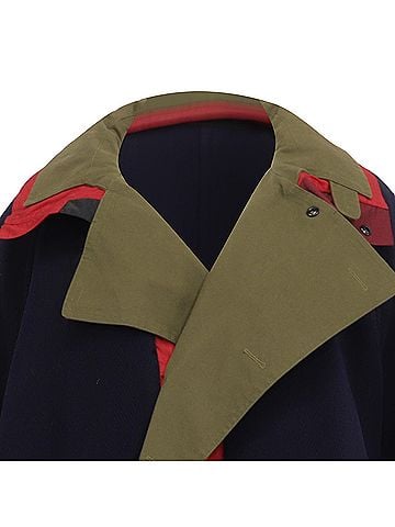 Balenciaga Balenciaga Layered Effect Oversized Trench Coat in Multicolor Wool (view 2)