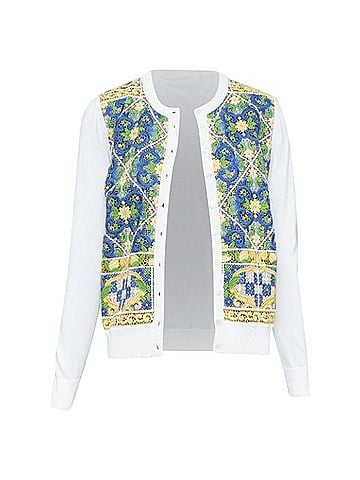 Dolce & Gabbana Dolce Gabbana Majolica print embroidery anglais lace cardigan (view 1)
