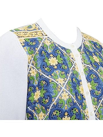 Dolce & Gabbana Dolce Gabbana Majolica print embroidery anglais lace cardigan (view 2)