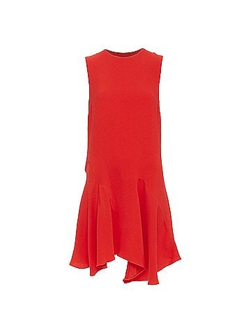 Christian Dior CHRISTIAN DIOR red silk blend round neck asymmetric handkerchief dress FR40 M (view 1)