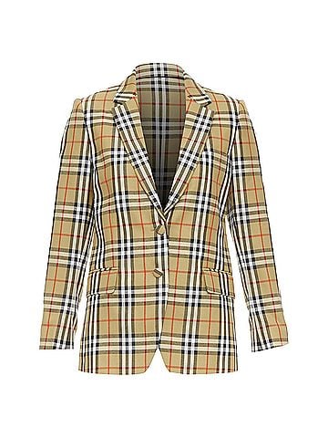 Burberry Burberry wool House Check single breasted blazer jacket (view 1)
