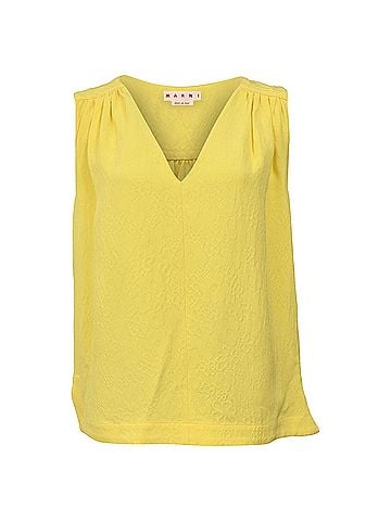 MARNI Marni Jacquard Ruched Top in Yellow Viscose (view 1)