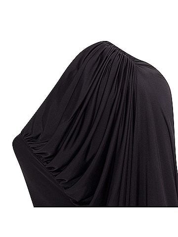 Saint Laurent SAINT LAURENT 2023 black viscose jersey ruched one sleeve dress gown FR40 L (view 2)