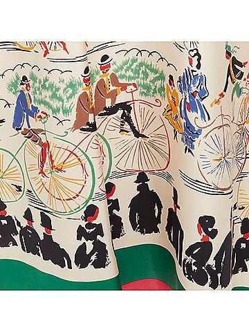 Céline rare CELINE Phoebe Philo cream multicolor mulberry silk cyclist dress FR38 M (view 2)