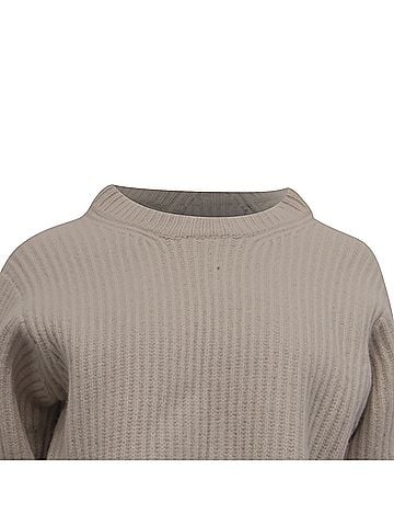 Acne Acne Studios Rib Knit Sweater in Ecru Wool (view 2)