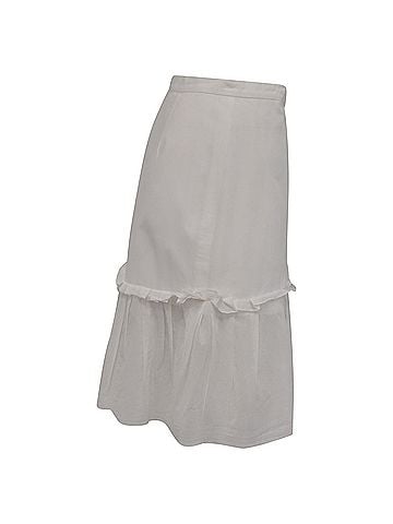 Mario Valentino Valentino Garavani Ruffled Mini Skirt in White Cotton (view 2)