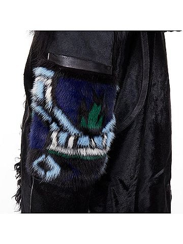 Emilio Pucci Emilio Pucci Vintage ethnic calf mixed shearling raccoon fur coat (view 2)
