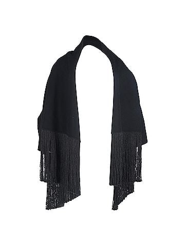 Totême  Totême Fringed Scarf Jacket in Black Wool (view 1)