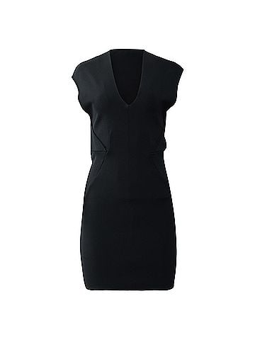 Alexander Wang Alexander Wang V-neck Mini Dress in Black Rayon (view 1)