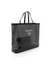Prada 100% Leather Black Prada Sequin Mesh Logo Large Tote One size - photo 3