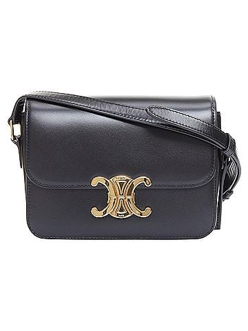 Céline Celine Teen Triomphe black shiny calfskin g anagram logo crossbody bag (view 1)