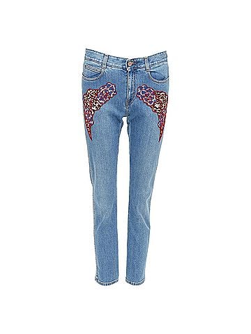 Stella McCartney Stella Mccartney Floral Leopard Applique Patch Jeans (view 1)