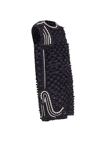 Lanvin Lanvin pearl mesh embellished eyelash fringe silk lined dress (view 1)