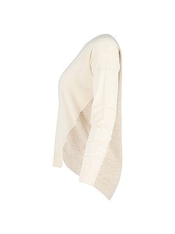 Stella McCartney Stella McCartney Asymmetric V Neck Sweater in Cream Wool (view 2)