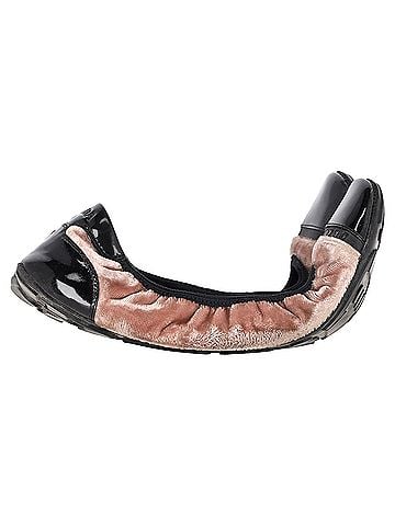 Prada Prada Sport Patent Leather Cap Toe Ballet Flats in Brown Velvet (view 1)