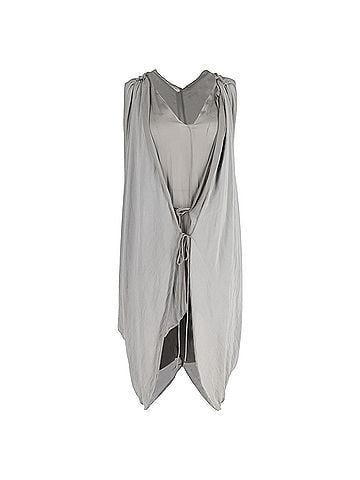 Lanvin Lanvin Draped Midi Dress in Grey Linen (view 1)