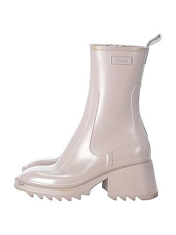 Chloé  Chloé Betty Rain Boots in Nude Rubber (view 2)