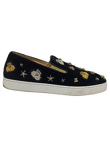 Christian Louboutin  Christian Louboutin Miss Academy Slip-On Sneakers in Black Velvet (view 1)